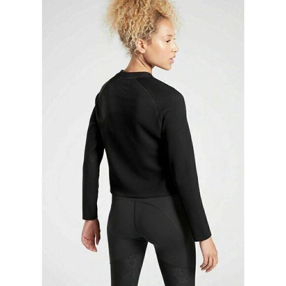 Athleta Black Turbo Seamless Sweatshirt size L - Picture 2 of 9